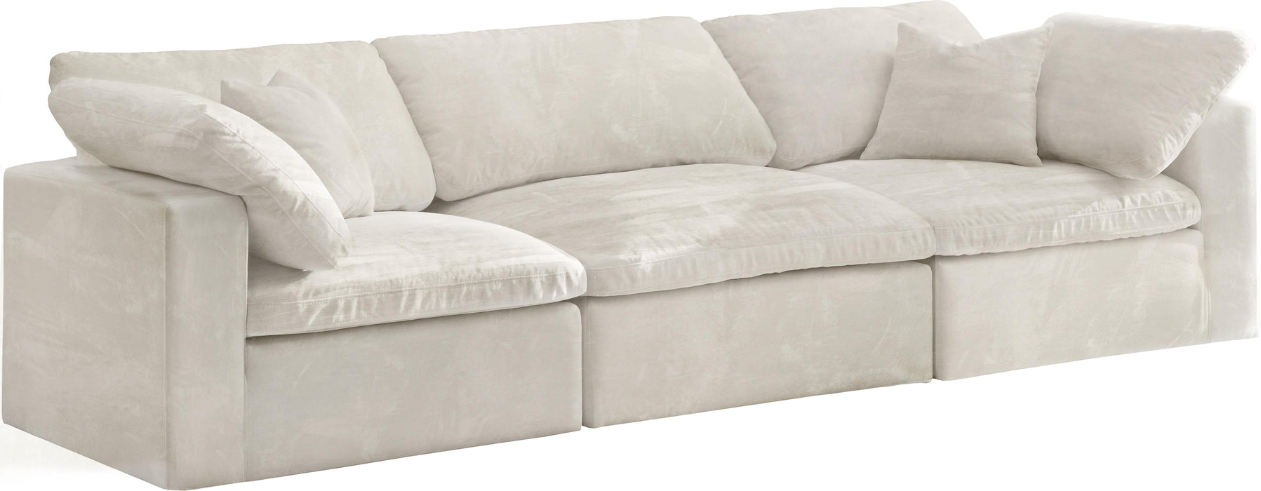 Cozy Cream Velvet Cloud Modular Sofa image