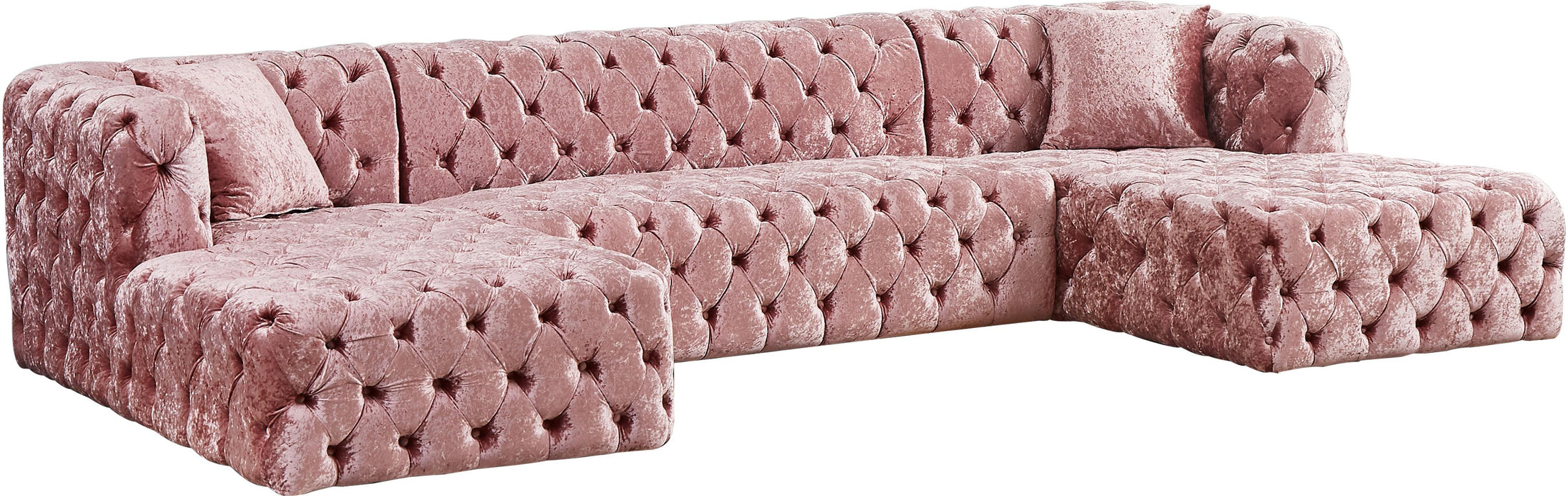 Coco Pink Velvet 3pc. Sectional (3 Boxes) image