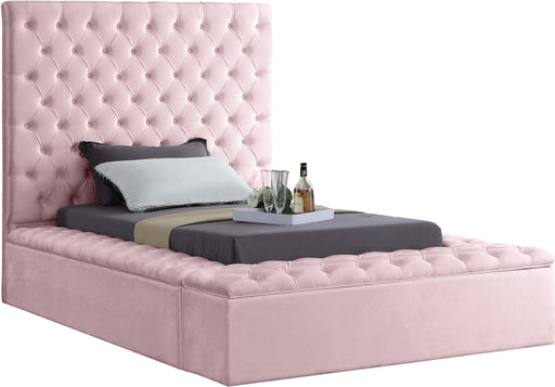 Bliss Pink Velvet Twin Bed (3 Boxes) image