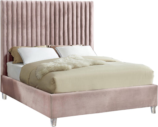 Candace Pink Velvet Full Bed image