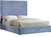 Candace Sky Blue Velvet Queen Bed image