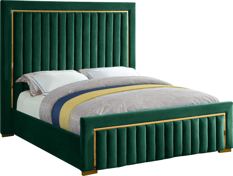 Dolce Green Velvet Queen Bed (3 Boxes) image