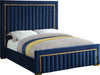 Dolce Navy Velvet Queen Bed (3 Boxes) image