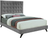 Elly Grey Velvet Queen Bed image