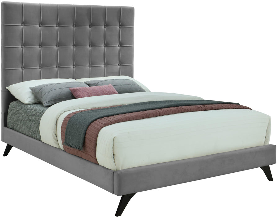 Elly Grey Velvet Full Bed image