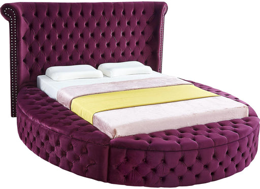 Luxus Purple Velvet King Bed image