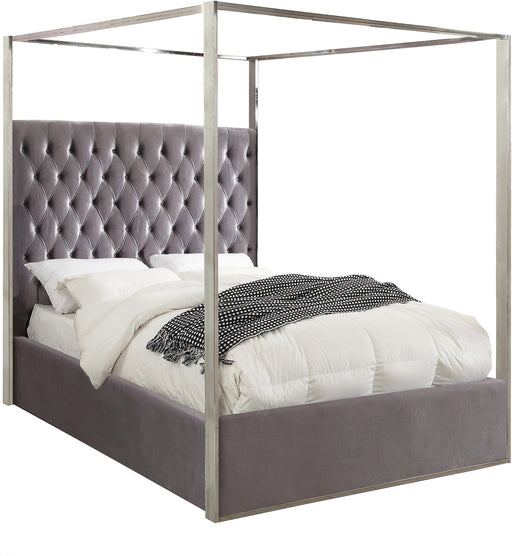Porter Grey Velvet Queen Bed image